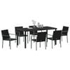 vidaXL Garten Essgruppe 7 pcs Schwarz und Grau PE-Rattan
