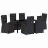 vidaXL Garten Essgruppe 7 stk. Schwarz Poly-Rattan