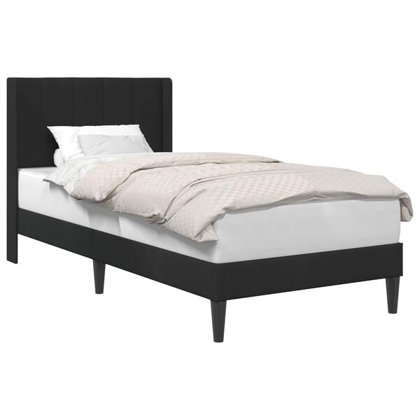 vidaXL Bettrahmen mit Kopfteil Schwarz 90 x 200 cm Samt