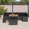 vidaXL Garten-Sofa-Set mit Kissen mit Speicher 9 pcs Schwarz