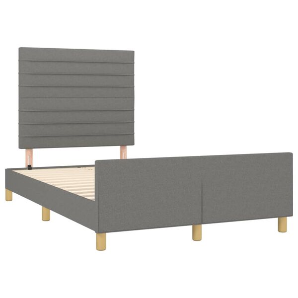 vidaXL Bettgestell ohne Matratze Dunkelgrau 120x190 cm Stoff