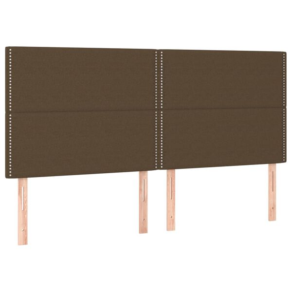 vidaXL LED Kopfteil Dunkelbraun 200x5x118/128 cm Stoff