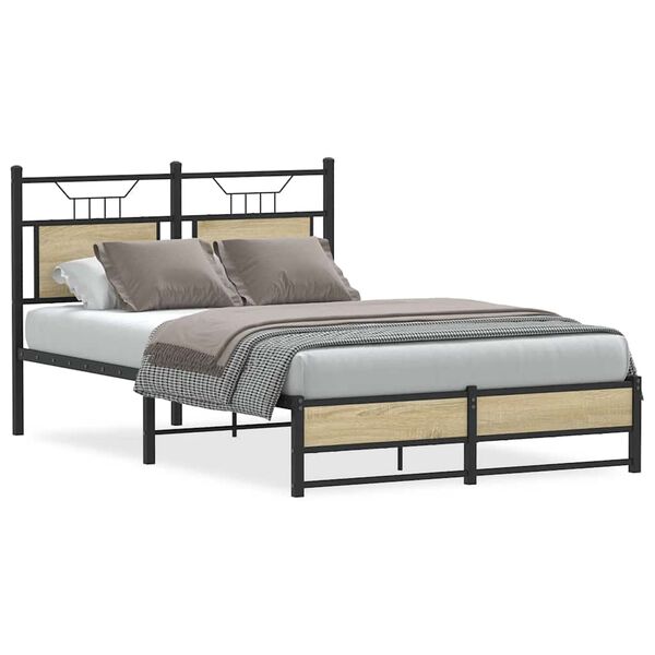 vidaXL Bettgestell ohne Matratze Sonoma-Eiche 120x190 cm Holzwerkstoff