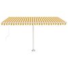 vidaXL Standmarkise Manuell Einziehbar 400x350 cm Gelb/Wei&szlig;