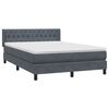vidaXL Boxspringbett mit Matratze Dunkelgrau 140x210 cm Samt