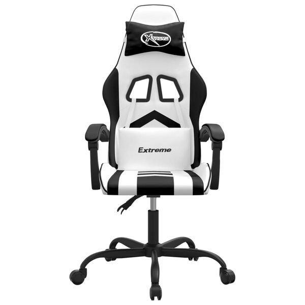 vidaXL Gaming-Stuhl Wei&szlig; und Schwarz Kunstleder