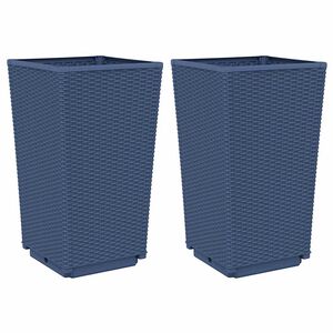 vidaXL Pflanzk&uuml;bel 2 Stk. Blaugrau 32,5x32,5x57 cm PP