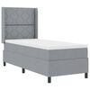 vidaXL LED Boxspringbett mit Matratze Hellgrau 80 x 200 cm Stoff
