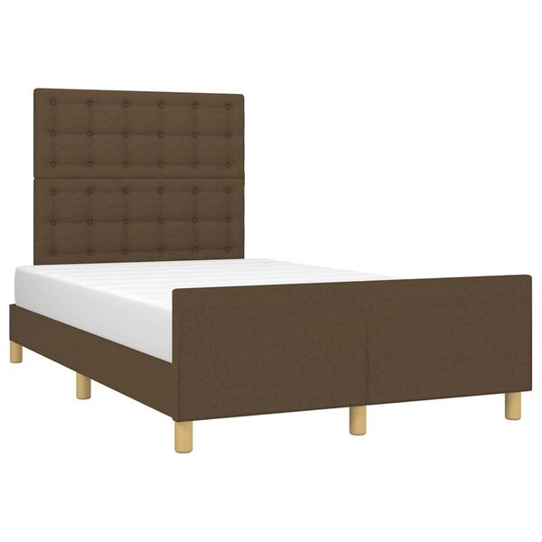 vidaXL Bettgestell ohne Matratze Dunkelbraun 120x190 cm Stoff