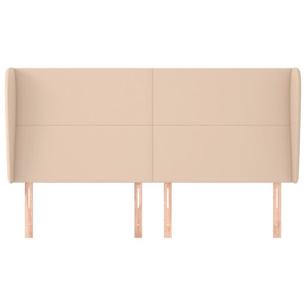 vidaXL Kopfteil mit Ohren Cappuccino-Braun 183x23x118/128cm Kunstleder