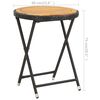 vidaXL 3-tlg. Bistro-Set Poly Rattan und Akazienholz Schwarz