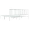 vidaXL Bettgestell mit Kopfteil Metall Wei&szlig; 193x203 cm