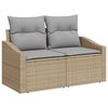 vidaXL Garten-Sofa-Set mit Kissen mit Speicher 6 pcs Beige Poly Rattan