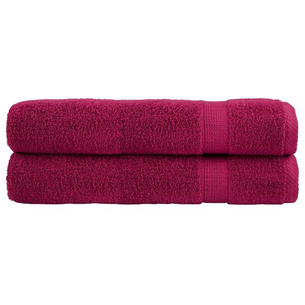 vidaXL Premium Handt&uuml;cher SOLUND 2 Stk. Bordeaux 100x200 cm 600 g/m&sup2;
