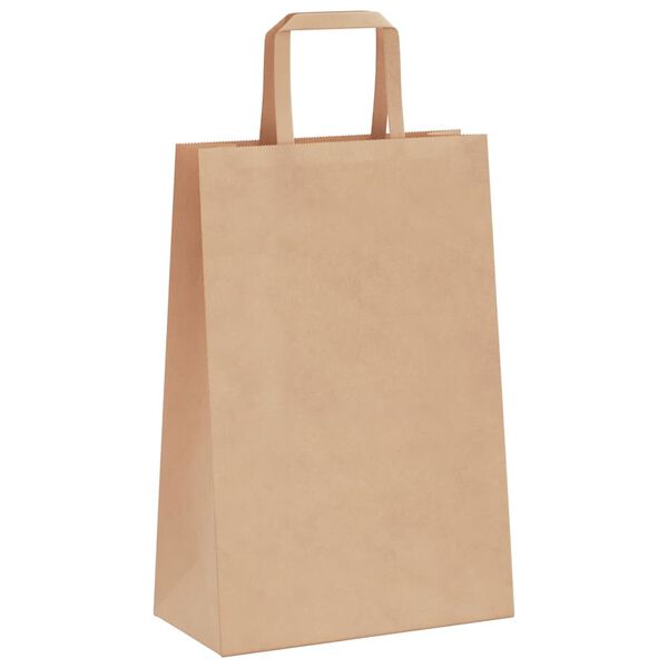 vidaXL Papiertragetaschen 50 Stk. mit Henkeln Braun 21x11x31 cm