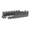 vidaXL 19-tlg. Garten-Essgruppe mit Kissen Poly Rattan Grau
