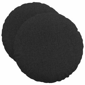 vidaXL Sitzkissen 2 pcs Schwarz &Oslash;50 x 19 cm Stoff