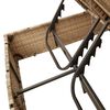 vidaXL Doppel-Sonnenliege mit Kissen & Sonnenschirm Beige Poly Rattan
