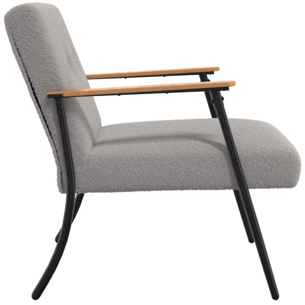 vidaXL Sessel Hellgrau 59 x 75 x 78 cm Lockiger woll&auml;hnlicher Stoff