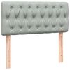 vidaXL Boxspringbett mit Matratze Hellgrau 90x220 cm Samt
