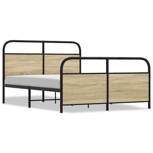 vidaXL Bettgestell ohne Matratze 120x200 cm Sonoma-Eiche Holzwerkstoff