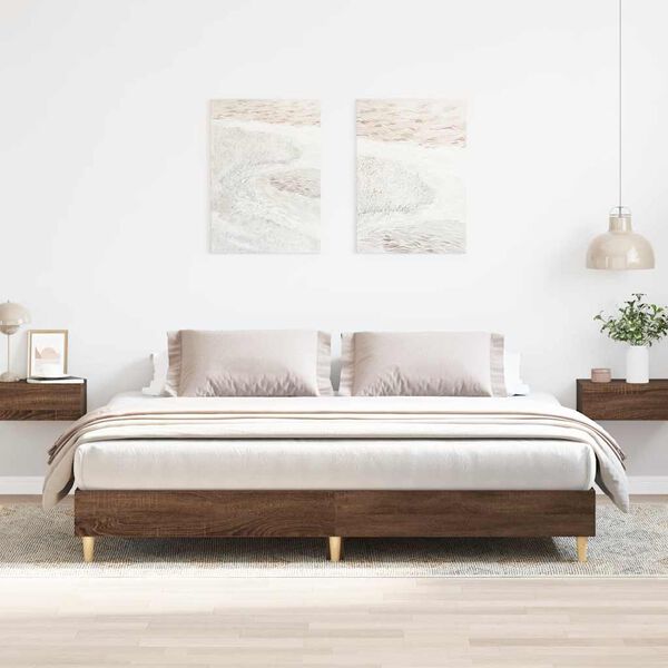 vidaXL Bettgestell ohne Matratze Braun Eichen-Optik 180x200 cm