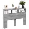 vidaXL LED-Kopfteil mit Ablage Grau Sonoma 140x17x102 cm