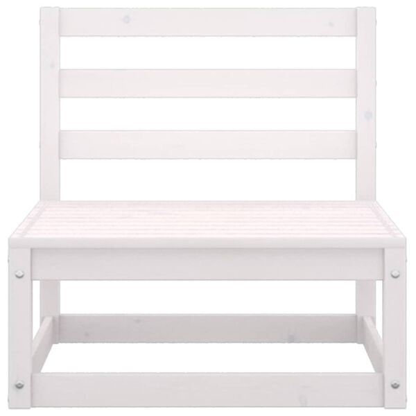 vidaXL 3-tlg. Garten-Lounge-Set mit Kissen Wei&szlig; Kiefer Massivholz