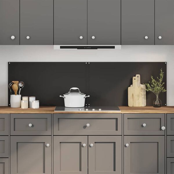 vidaXL K&uuml;chenr&uuml;ckwand 2 pcs Schwarz 90 x 50 cm Geh&auml;rtetes Glas