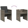 vidaXL 9-tlg. Garten-Essgruppe mit Kissen Grau Poly Rattan