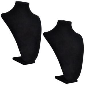 vidaXL Schmuckb&uuml;ste Flanell Schwarz 23x11,5x30 cm 2 Stk.