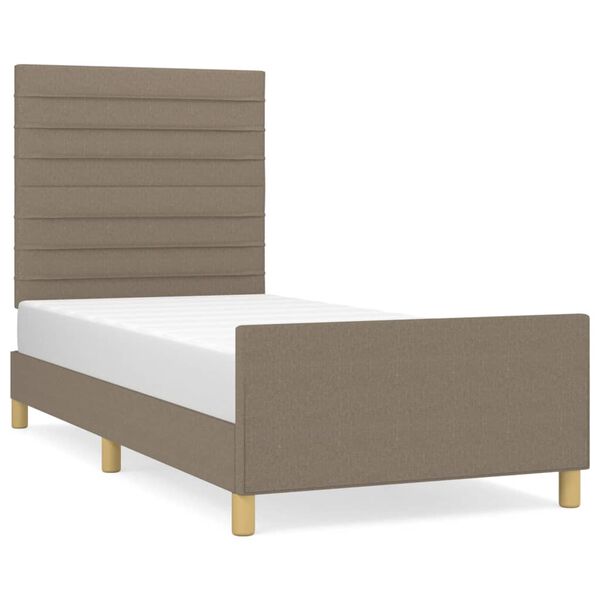 vidaXL Bettgestell ohne Matratze Taupe 100x200 cm Stoff