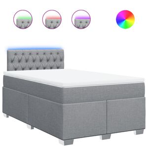vidaXL Boxspringbett mit Matratze Hellgrau 120x200 cm Stoff