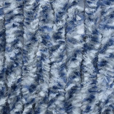vidaXL Insektenschutz-Vorhang Blau, Weiß und Silbern 90x220cm Chenille