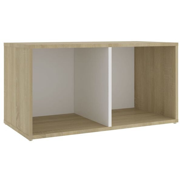 vidaXL 3-tlg. TV-Schrank-Set Wei&szlig; Sonoma-Eiche Holzwerkstoff