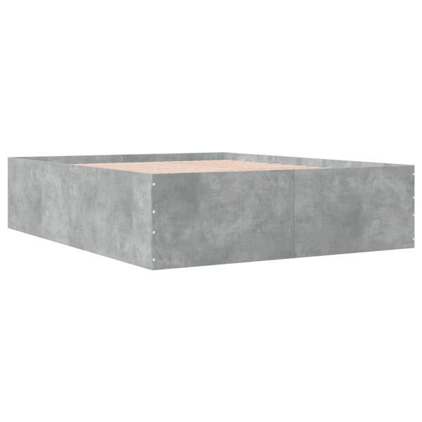 vidaXL Bettgestell Betongrau 160x200 cm Holzwerkstoff