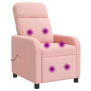 vidaXL Massage Relaxsessel Rosa Boucl&eacute;