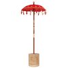 vidaXL Balinesischer Sonnenschirm mit Sockel Rot 95 x 95 x 260 cm