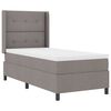vidaXL Boxspringbett mit Matratze mit Kopfteil Taupe 90 x 190 cm Stoff