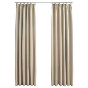 vidaXL Verdunkelungsvorh&auml;nge mit Haken 2 Stk. Beige 140x225cm