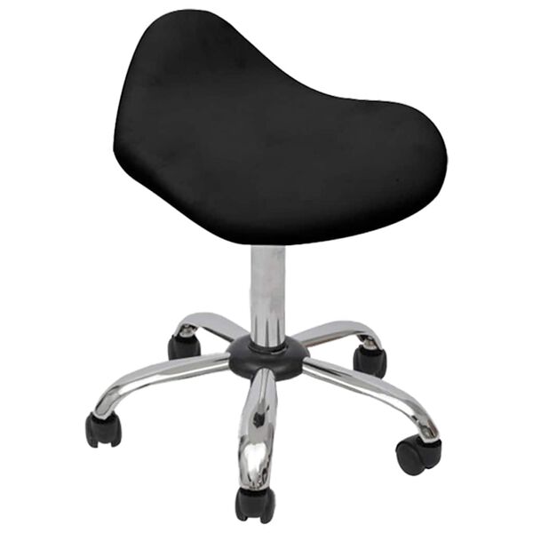 vidaXL Salon Spa Hocker Schwarz 50 x 50 x (58,5-74,5) cm Kunstleder
