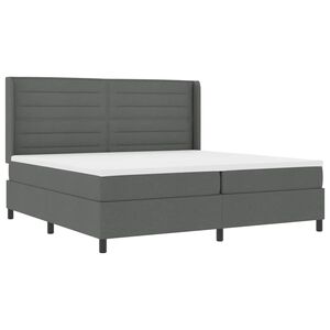 vidaXL LED Boxspringbett mit Matratze Dunkelgrau 200 x 200 cm Stoff