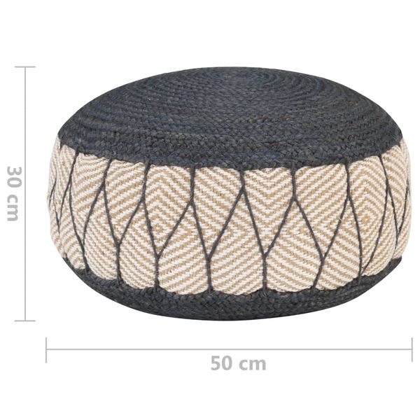 vidaXL Pouf Gewebt/Gestrickt Jute Baumwolle 50 x 30 cm Blau