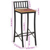 vidaXL 7-tlg. Bar-Set Raues Mangoholz und Metall