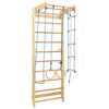 vidaXL Sprossenwand Set mit Strickleiter Turnringe Holz