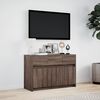 vidaXL TV-Schrank mit LED-Beleuchtung Braun Eichen-Optik 91x34x61 cm
