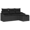 vidaXL Sofa Set 4 stk. Schwarz Poly-Rattan