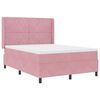vidaXL Boxspringbett mit LED-Lichtleisten Rosa 140 x 190 cm Samt