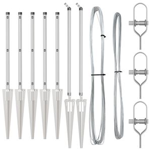 vidaXL Zaunpfosten 7 pcs Silber Ø32mm 120 cm Verzinkter Stahl