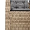 vidaXL Gartensofa in L-Form mit Tisch und Kissen Beige Poly Rattan